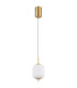 Ewald Globe Pendant Ceiling Light Brass-Coloured Opal Glass Shade LED 3000K-2