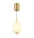 Ewald Globe Pendant Ceiling Light Brass-Coloured Opal Glass Shade LED 3000K-3