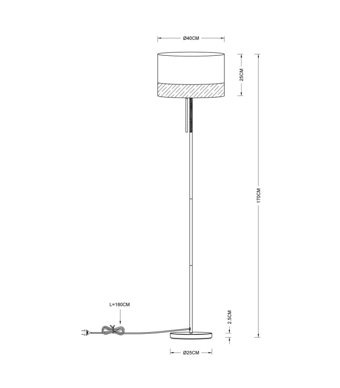 Chipsy Floor Lamp with Shade Nickel Matt 1x E27-3
