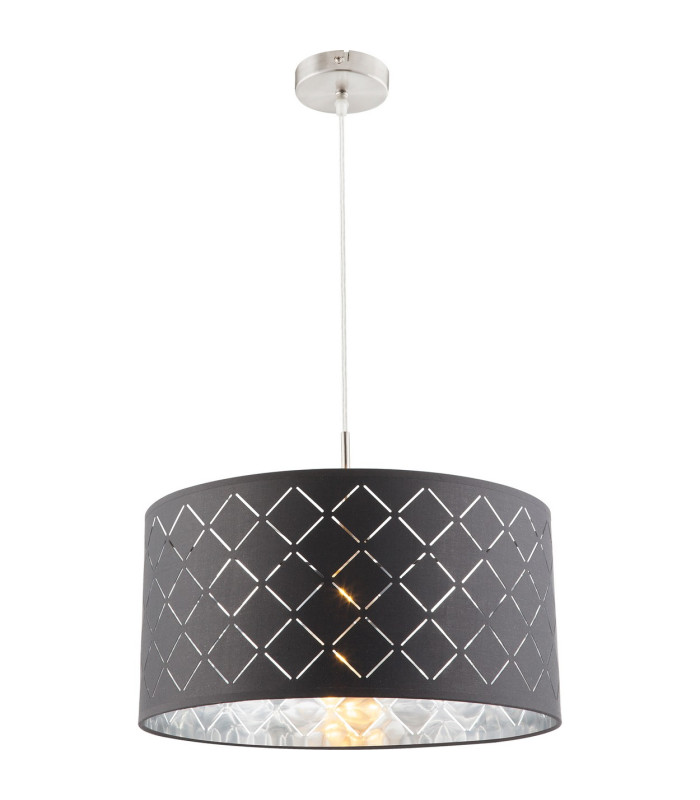 Kidal Cylindrical Pendant Ceiling Light Nickel Matt 1x E27-1