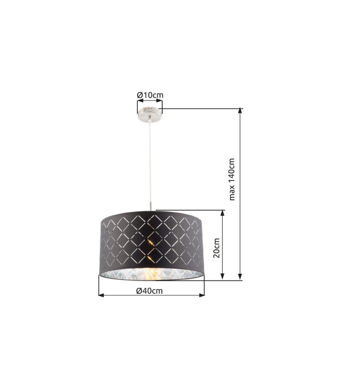 Kidal Cylindrical Pendant Ceiling Light Nickel Matt 1x E27-3