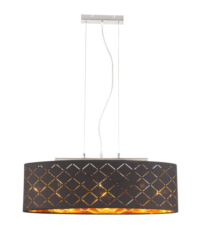 Clarke Bar Pendant Ceiling Light Nickel Matt 3x E27-3