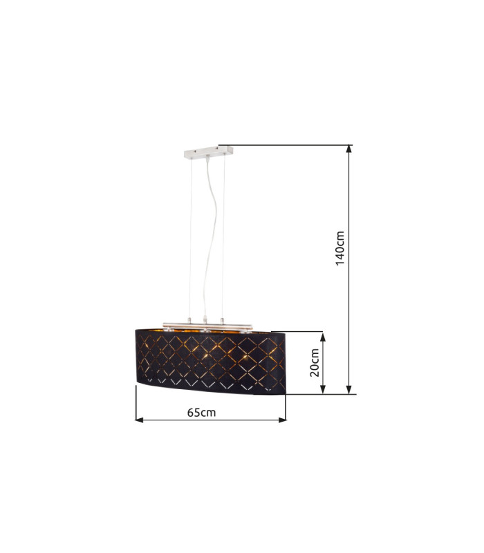 Clarke Bar Pendant Ceiling Light Nickel Matt 3x E27-7