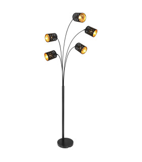 Clarke Multi Arm Floor Lamp Matt Black 5x E14-1