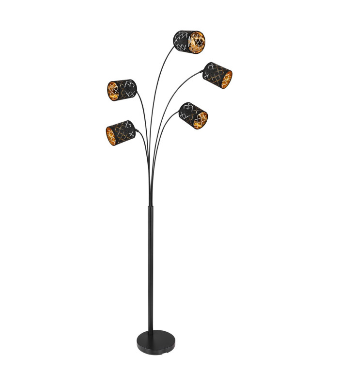 Clarke Multi Arm Floor Lamp Matt Black 5x E14-2