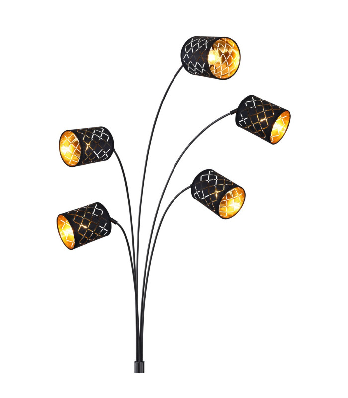 Clarke Multi Arm Floor Lamp Matt Black 5x E14-3