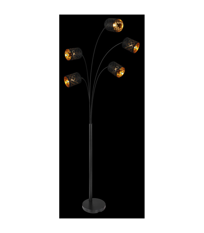 Clarke Multi Arm Floor Lamp Matt Black 5x E14-5