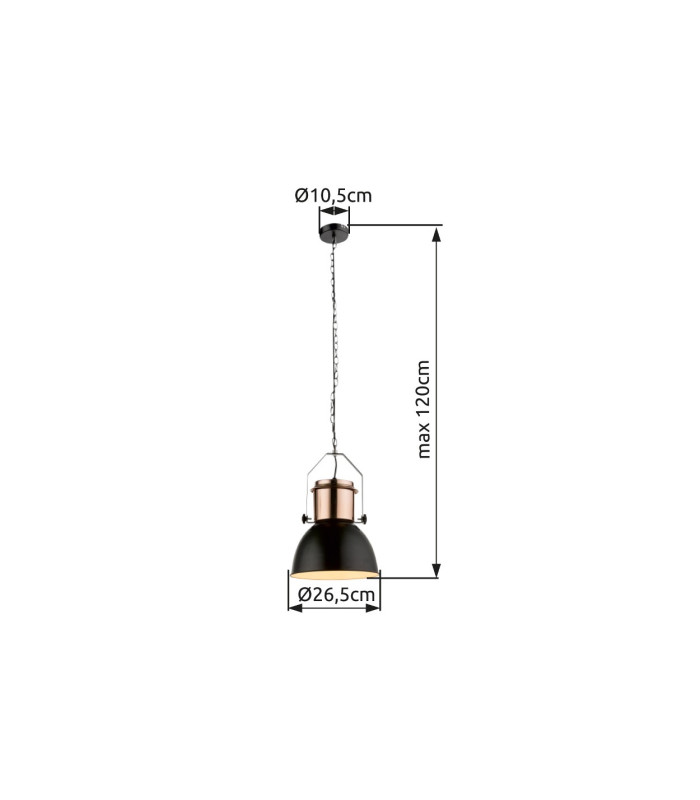 Kutum Dome Pendant Ceiling Light Copper Colored 1x E27-5