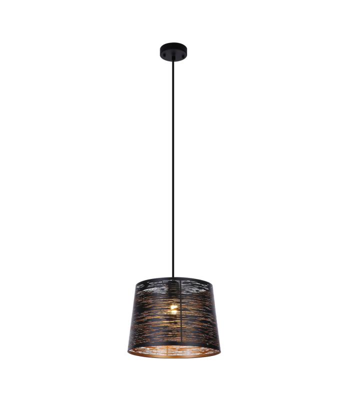 Becca Dome Pendant Ceiling Light Black 1x E27-1