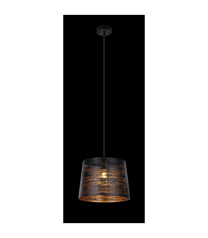 Becca Dome Pendant Ceiling Light Black 1x E27-4