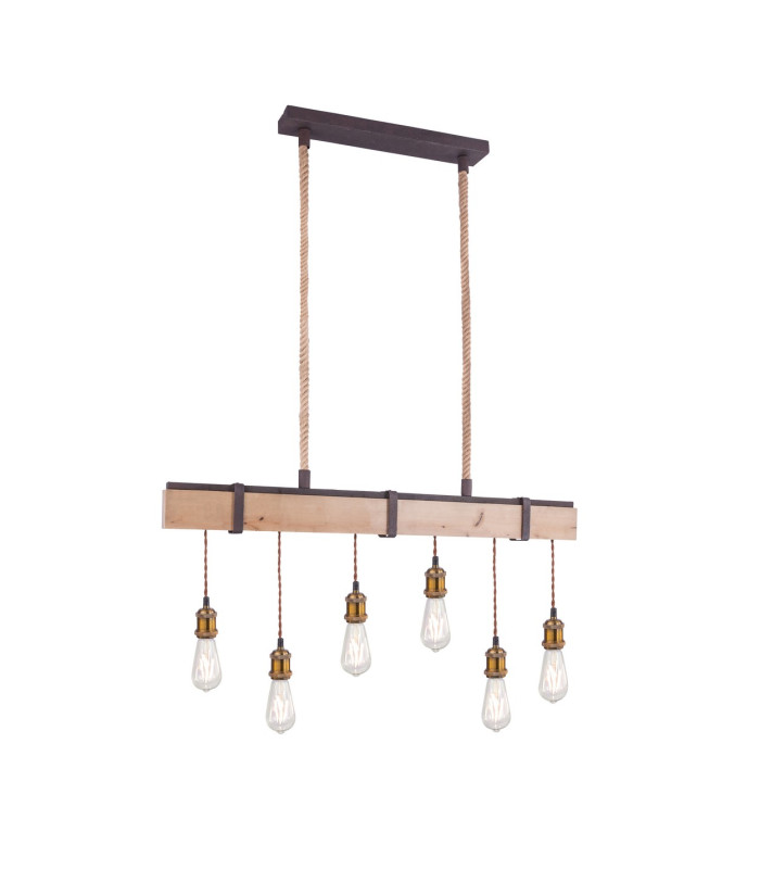 Mucha Bar Pendant Ceiling Light Rust Colored 6x E27-1