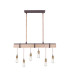 Mucha Bar Pendant Ceiling Light Rust Colored 6x E27-3