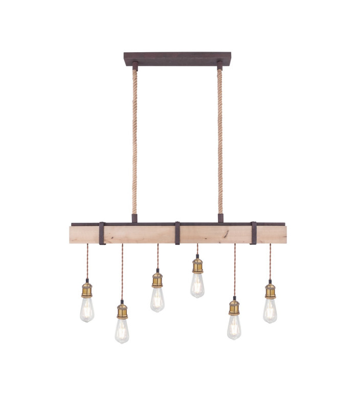 Mucha Bar Pendant Ceiling Light Rust Colored 6x E27-3