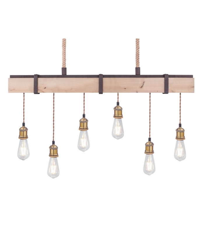 Mucha Bar Pendant Ceiling Light Rust Colored 6x E27-4