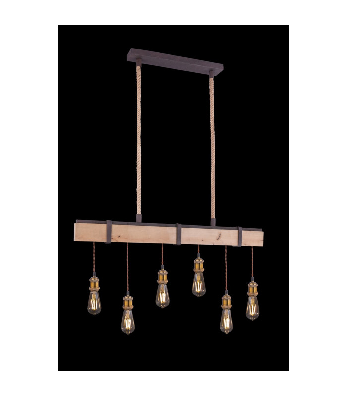 Mucha Bar Pendant Ceiling Light Rust Colored 6x E27-5