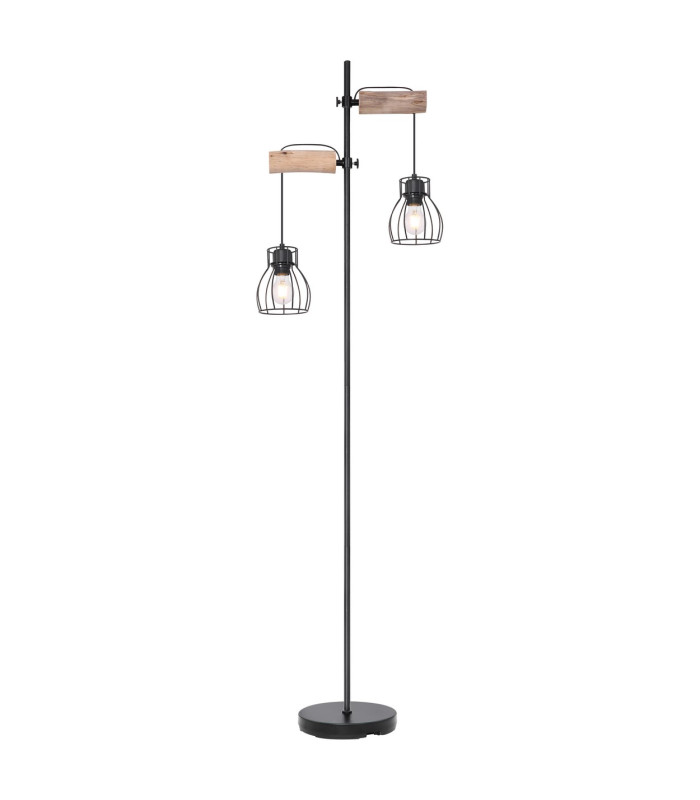 Mina Multi Arm Floor Lamp Black 2x E27-1