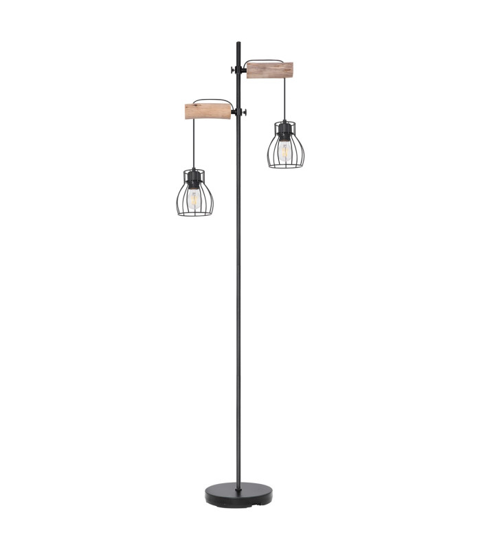 Mina Multi Arm Floor Lamp Black 2x E27-2