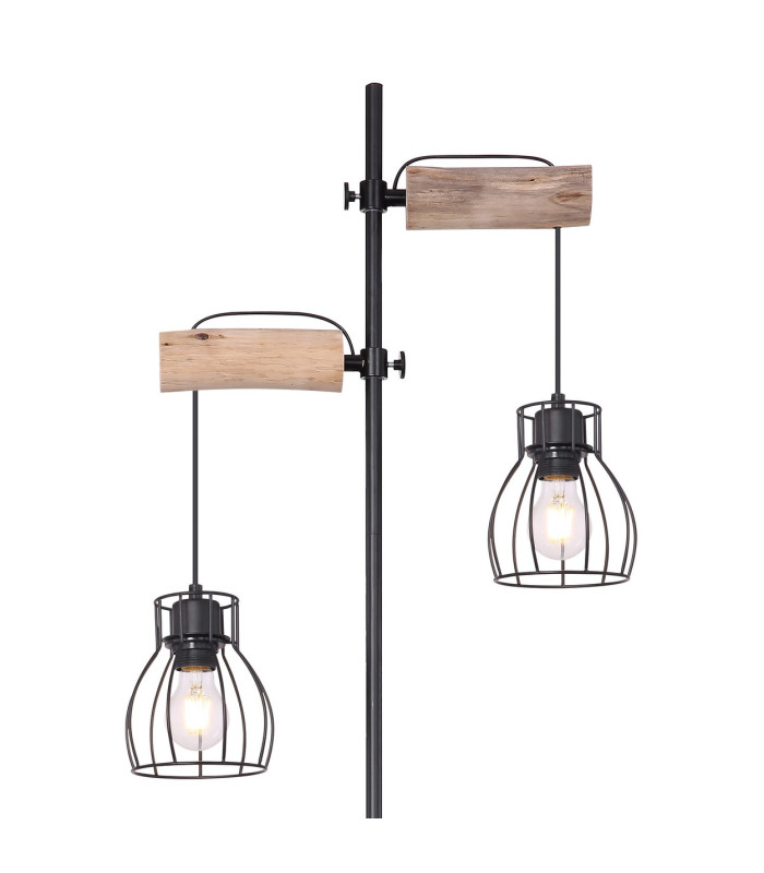 Mina Multi Arm Floor Lamp Black 2x E27-3