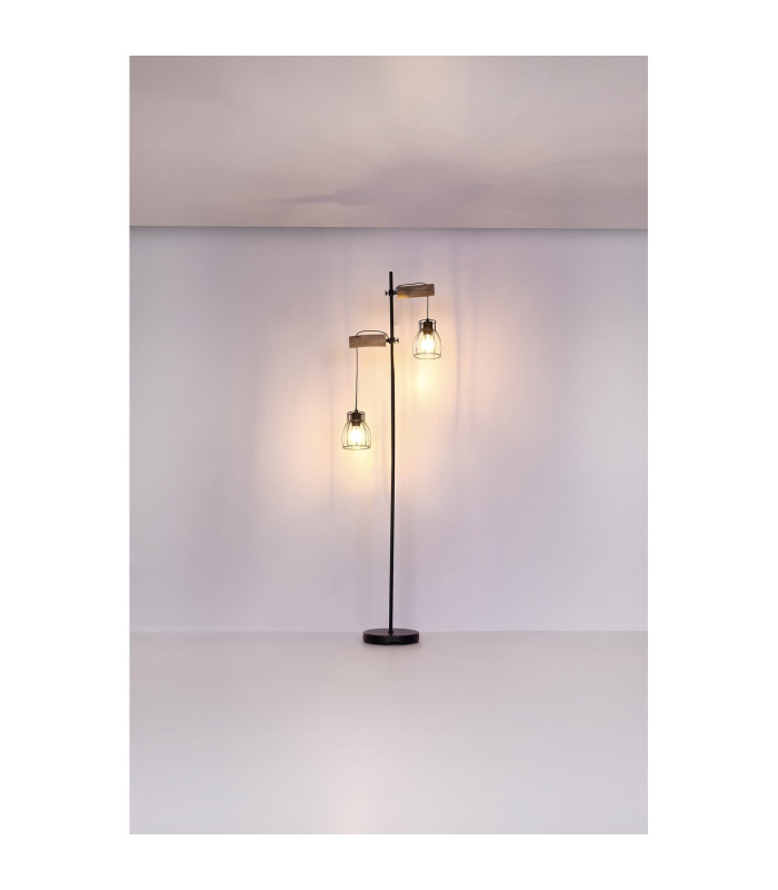 Mina Multi Arm Floor Lamp Black 2x E27-7