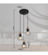 Mina Cluster Pendant Ceiling Light Matt Black 3x E27-6
