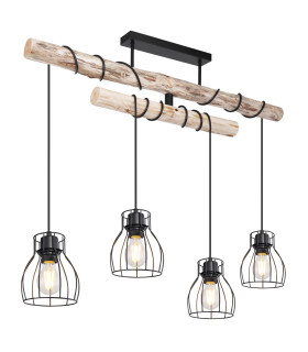Mina Bar Pendant Ceiling Light Matt Black 4x E27-1