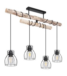 Mina Bar Pendant Ceiling Light Matt Black 4x E27-2