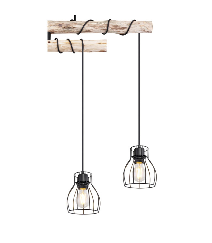 Mina Bar Pendant Ceiling Light Matt Black 4x E27-4