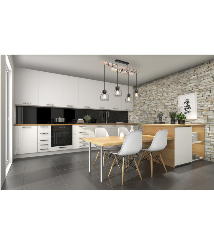 Mina Bar Pendant Ceiling Light Matt Black 4x E27-7