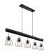 Mina Bar Pendant Ceiling Light Matt Black 5x E27-1