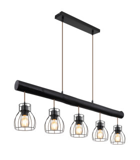 Mina Bar Pendant Ceiling Light Matt Black 5x E27-1