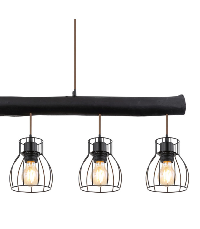 Mina Bar Pendant Ceiling Light Matt Black 5x E27-4