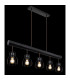 Mina Bar Pendant Ceiling Light Matt Black 5x E27-5