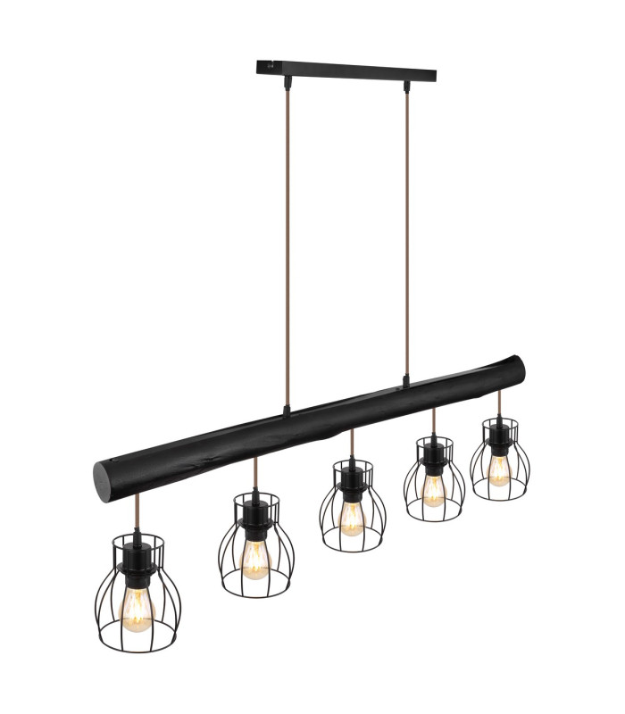 Mina Bar Pendant Ceiling Light Matt Black 5x E27-7