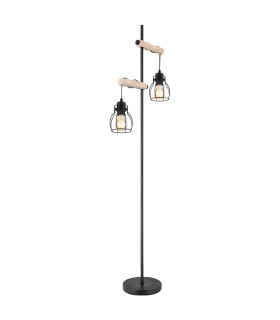 Mina Multi Arm Floor Lamp Matt Black 2x E27-1