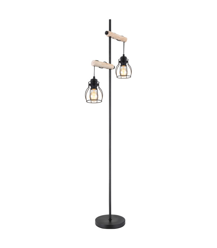 Mina Multi Arm Floor Lamp Matt Black 2x E27-1