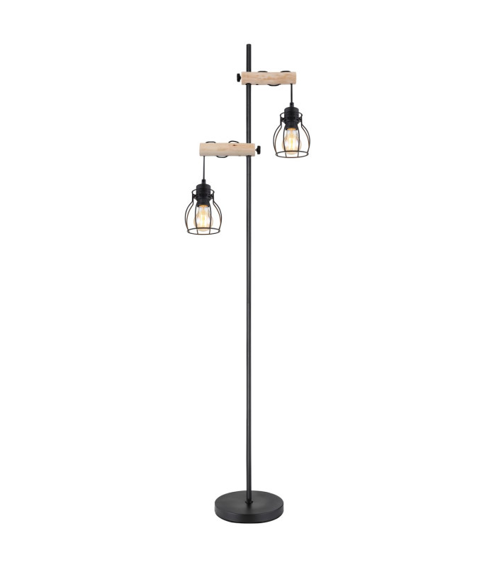 Mina Multi Arm Floor Lamp Matt Black 2x E27-3