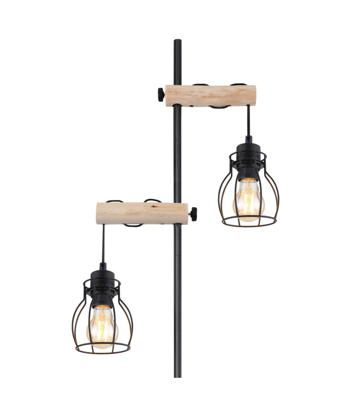 Mina Multi Arm Floor Lamp Matt Black 2x E27-4