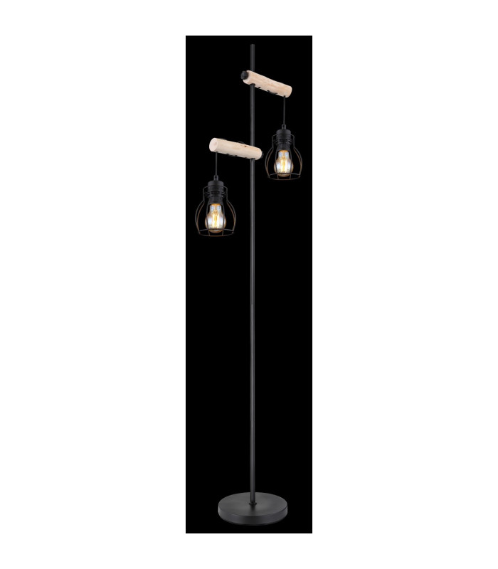 Mina Multi Arm Floor Lamp Matt Black 2x E27-6