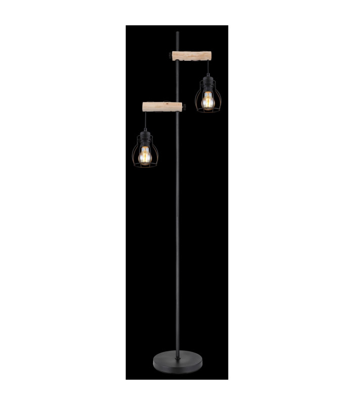 Mina Multi Arm Floor Lamp Matt Black 2x E27-7