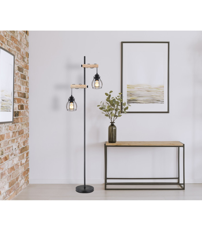 Mina Multi Arm Floor Lamp Matt Black 2x E27-8