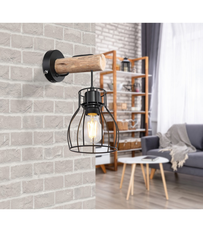 Mina Wall Lamp Black 1x E27-5
