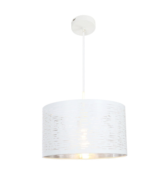 Barca Cylindrical Pendant Ceiling Light White 1x E27-1