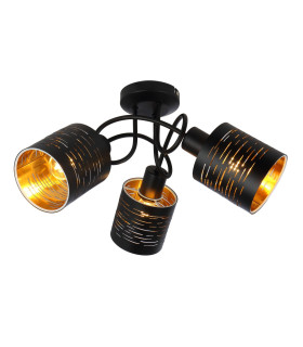 Tunno Multi Arm Semi Flush Ceiling Lamp Black 3x E14-1