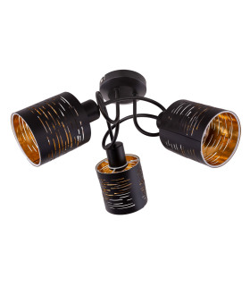 Tunno Multi Arm Semi Flush Ceiling Lamp Black 3x E14-2
