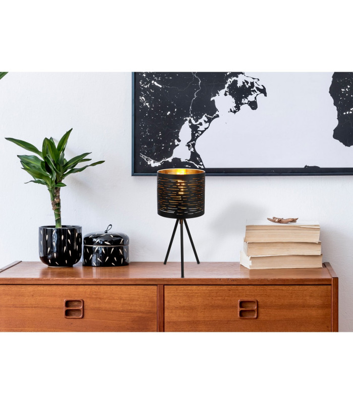 Tunno Table Lamp with Round Shade Black 1x E14-2