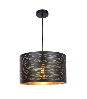 Tunno Cylindrical Pendant Ceiling Light Black 1x E27-1