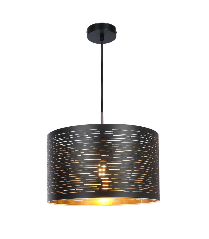 Tunno Cylindrical Pendant Ceiling Light Black 1x E27-1