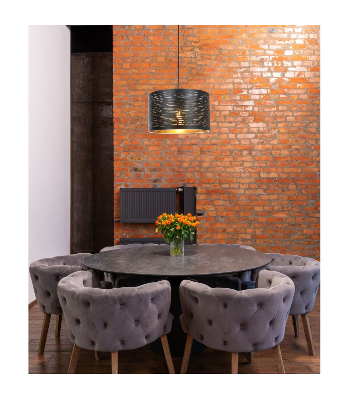 Tunno Cylindrical Pendant Ceiling Light Black 1x E27-2