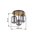 Blacky I Globe Ceiling Light Brass-Coloured Matt Smoke Glass Shade 3x E14-5