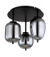 Blacky Globe Ceiling Light Matt Black Smoke Glass Shade 3x E14-2